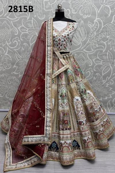 ANJANI ART 2815A & 2815B DESIGNER SILK WEDDING LEHENGA CHOLI WHOLESALER IN INDIA